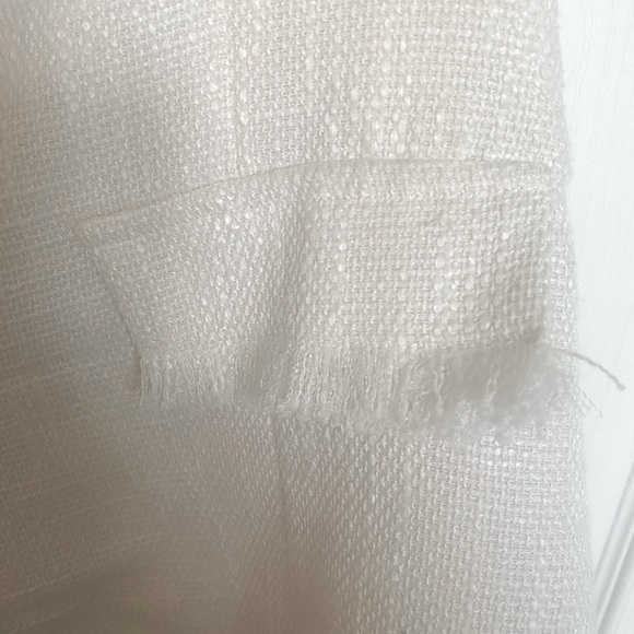 Chic Off White Fringed Vest Top with Gold Buttons - Picture 5 of 6